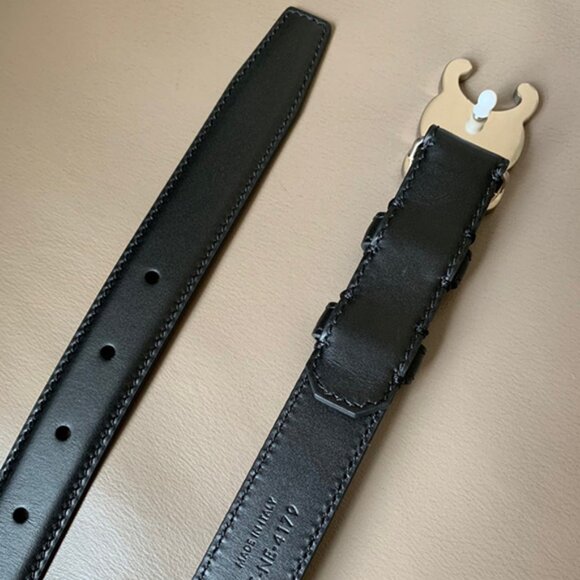 Celine Triomphe Black Belt with Silver Logo Buckle - Picture 6 of 6